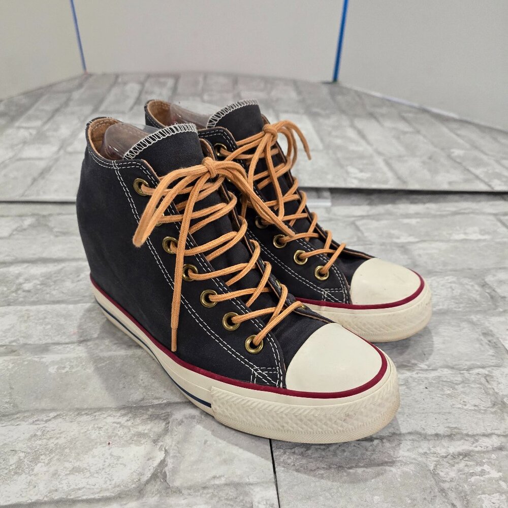 Converse Chuck Taylor‎ All Star Lux Purple Suede Hidden Wedge Heel Mid Women 8.5